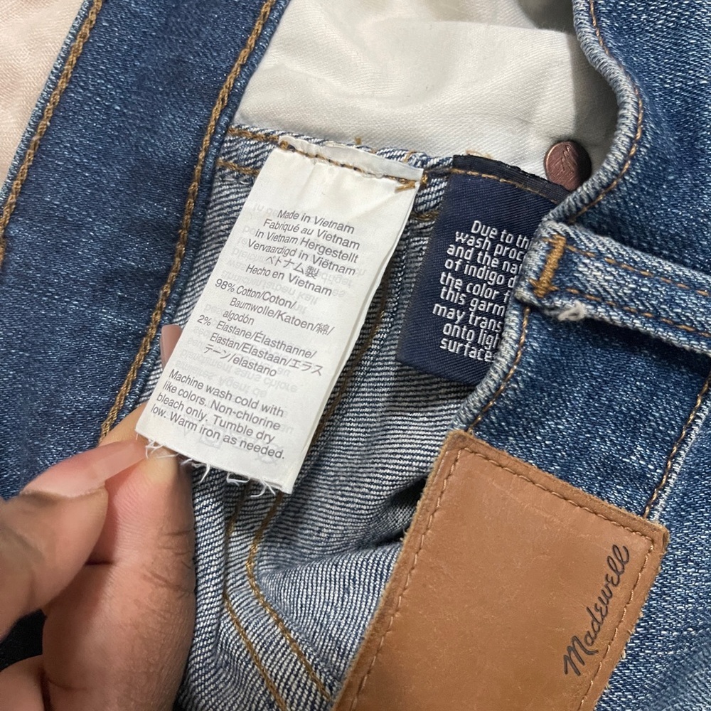 Madewell Jeans Size 24P Blue 10" High Rise Skinny Raw Hem Denim - Picture 13 of 15